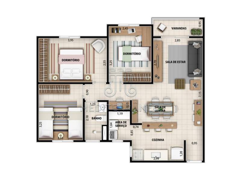 oportunidade  apartamento 3 dormitorios agapeama