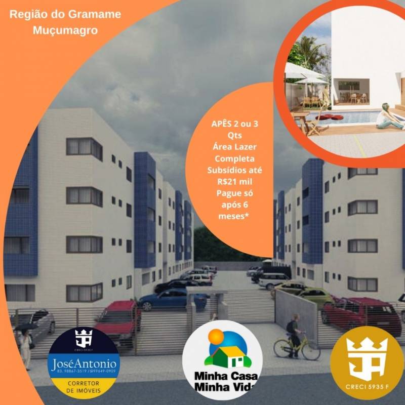 Conquiste seu 1º apê! Residencial Bosque Imperial II na região do Gramame – Muçumagro