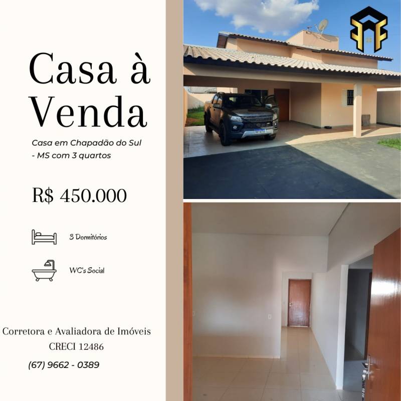 Casa à venda – Chapadão do Sul-MS