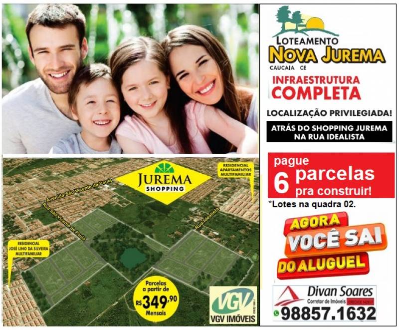 Terrenos e Lotes Financiados na Jurema, Araturi Caucaia/CE