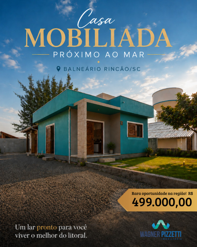 Casa Mobiliada Próximo ao Mar em Balneário Rincão/SC
