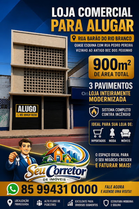  Prédio Comercial para Alugar/Vender no Centro de Fortaleza – 900m² Totalmente Reformado