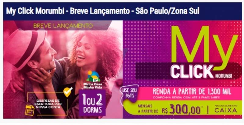 Apto na planta de 24 m² no Morumbi a partir de R$ 119.000,00